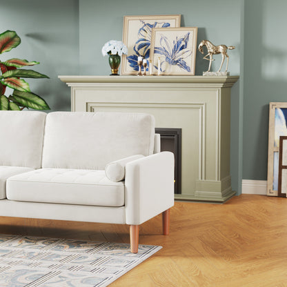 White 67.7'' Upholstered 3-Seater Sofa with Tool-Free Assembly