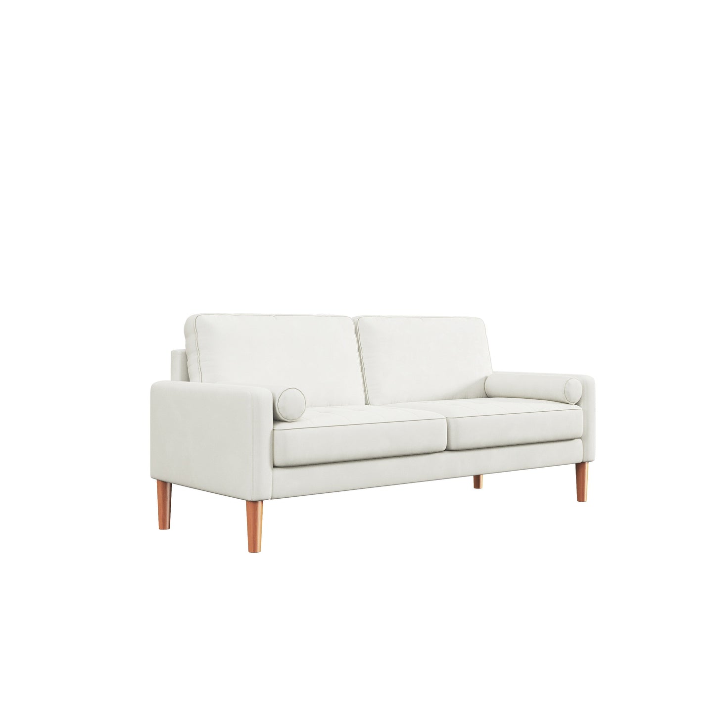 White 67.7'' Upholstered 3-Seater Sofa with Tool-Free Assembly