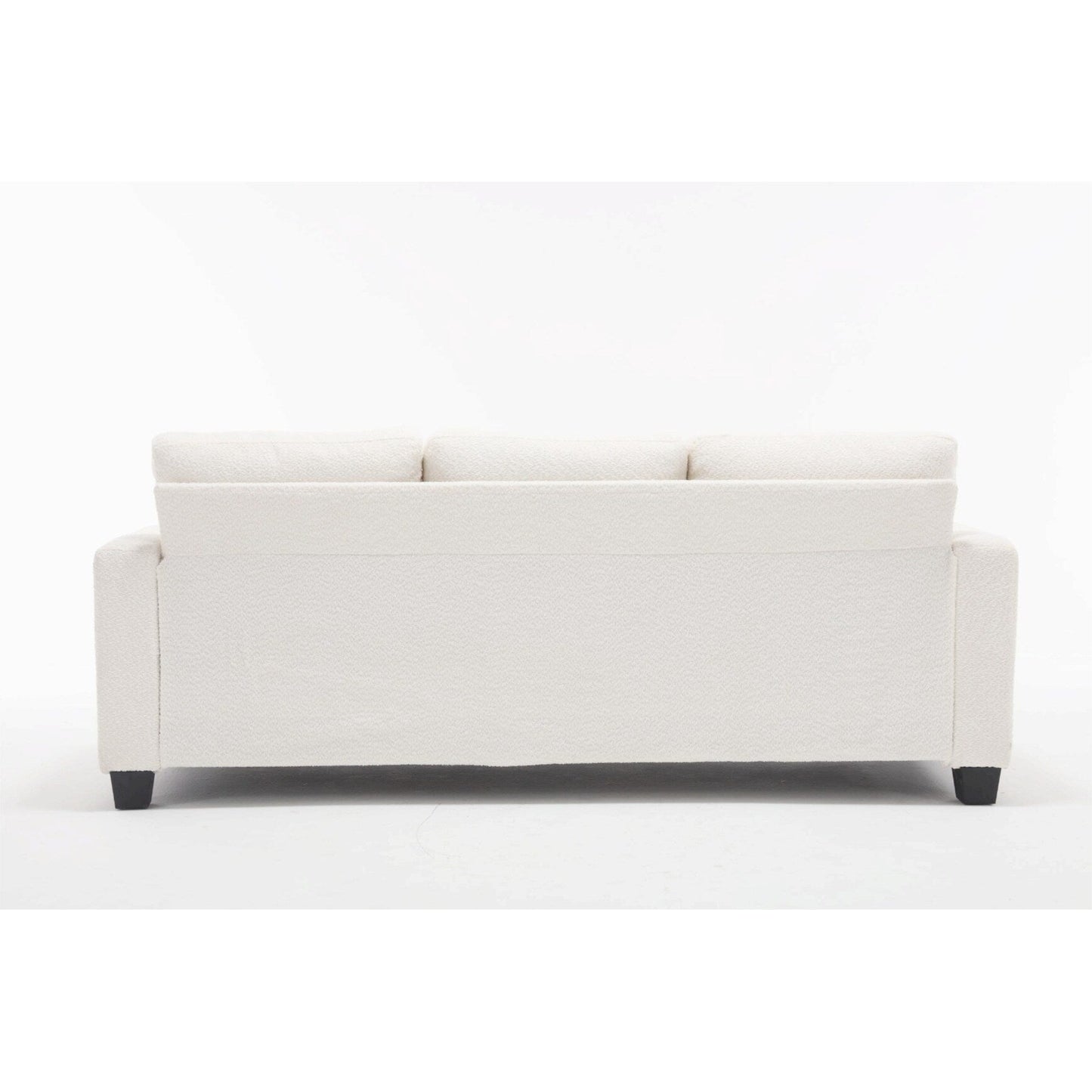 White 88.4'' Fabric 3-Seater Sofa with Removable Back Cushions, Deep Seating, and Sturdy Hardwood-Steel Frame