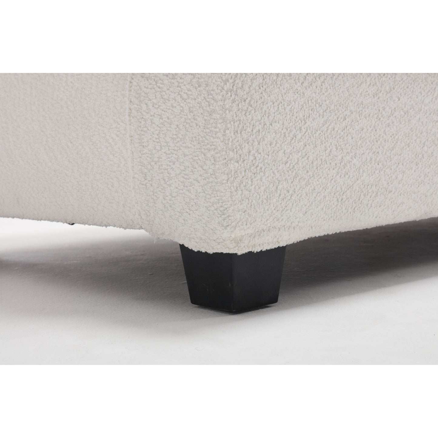 White 88.4'' Fabric 3-Seater Sofa with Removable Back Cushions, Deep Seating, and Sturdy Hardwood-Steel Frame