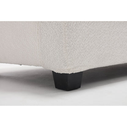 White 88.4'' Fabric 3-Seater Sofa with Removable Back Cushions, Deep Seating, and Sturdy Hardwood-Steel Frame