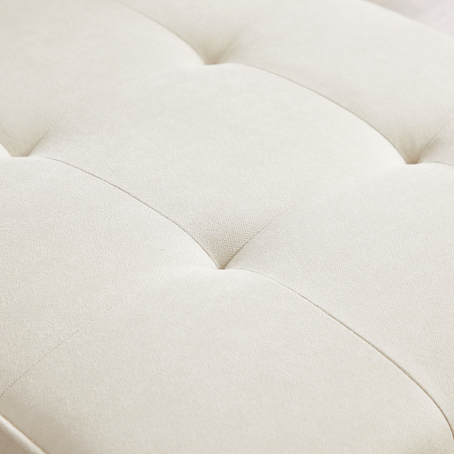 White 94.5'' Linen 3-Seater Sectional Sofa with Right Chaise, Foam Cushions, and Storage Bag