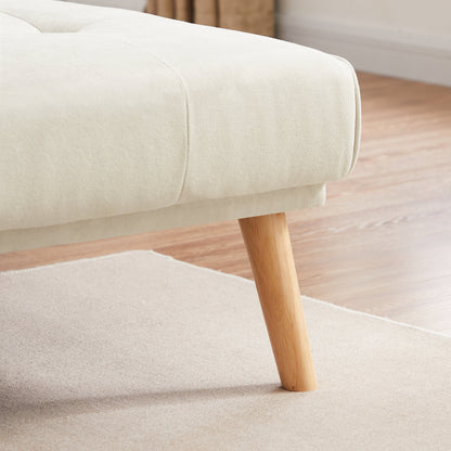 White 94.5'' Linen L-Shaped Convertible Sofa with Storage