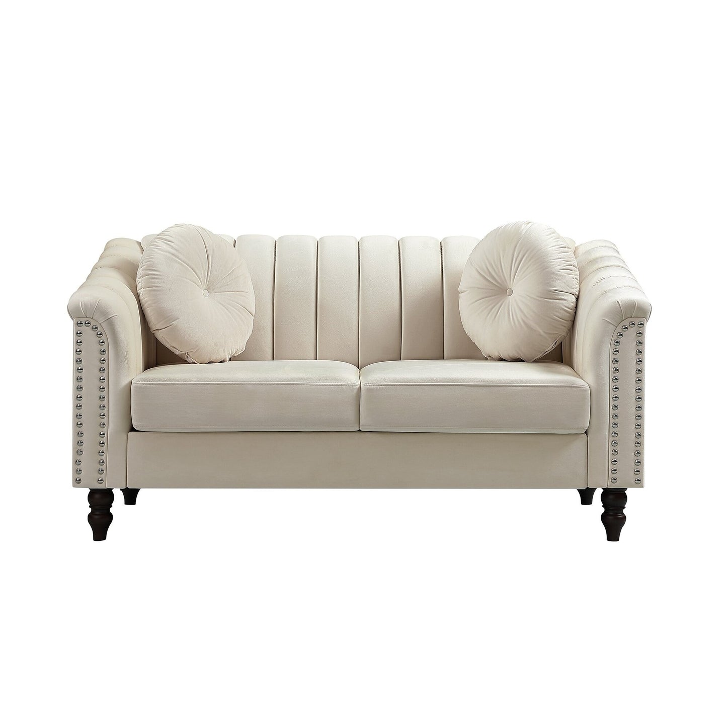 White Microfiber Living Room Sofa