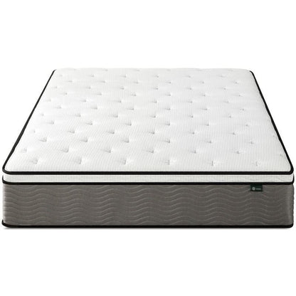 White and Gray 10-inch Memory Foam Mattress