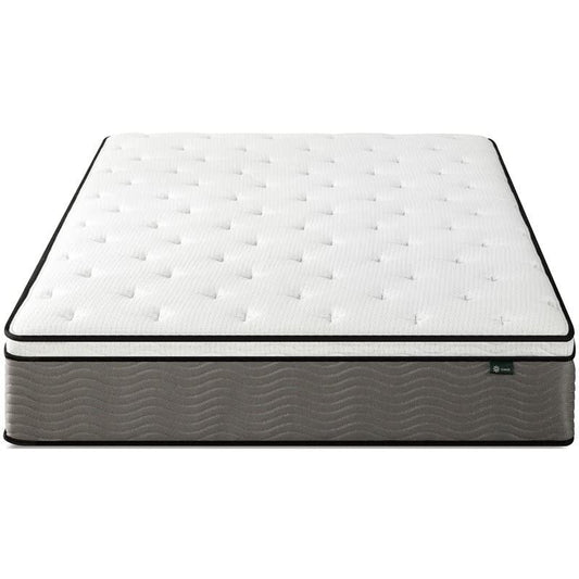 White and Gray 10-inch Memory Foam Mattress