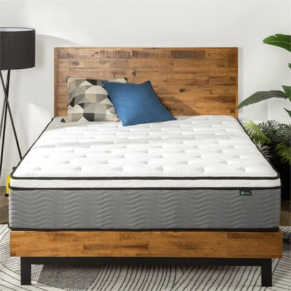 White and Gray 10-inch Memory Foam Mattress