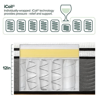 White and Gray 10-inch Memory Foam Mattress