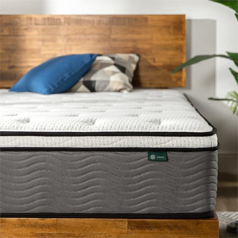 White and Gray 10-inch Memory Foam Mattress