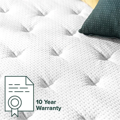 White and Gray 10-inch Memory Foam Mattress