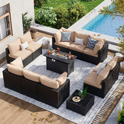 Wicker Rattan Patio Sectional Sofa Set
