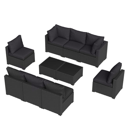 Wicker Rattan Patio Sectional Sofa Set