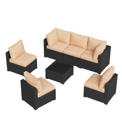 Wicker Rattan Patio Sectional Sofa Set