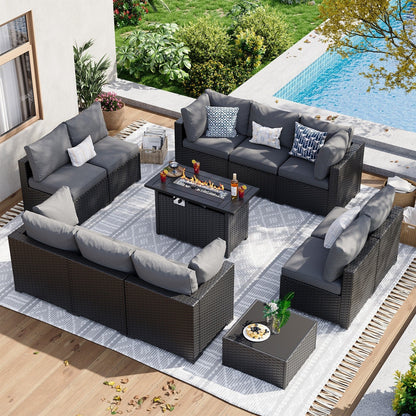 Wicker Rattan Patio Sectional Sofa Set