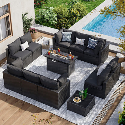 Wicker Rattan Patio Sectional Sofa Set