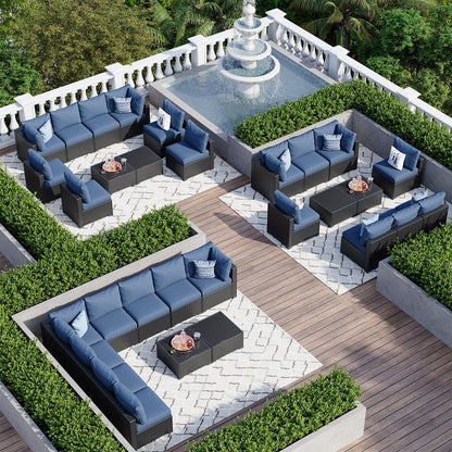 Wicker Rattan Patio Sectional Sofa Set