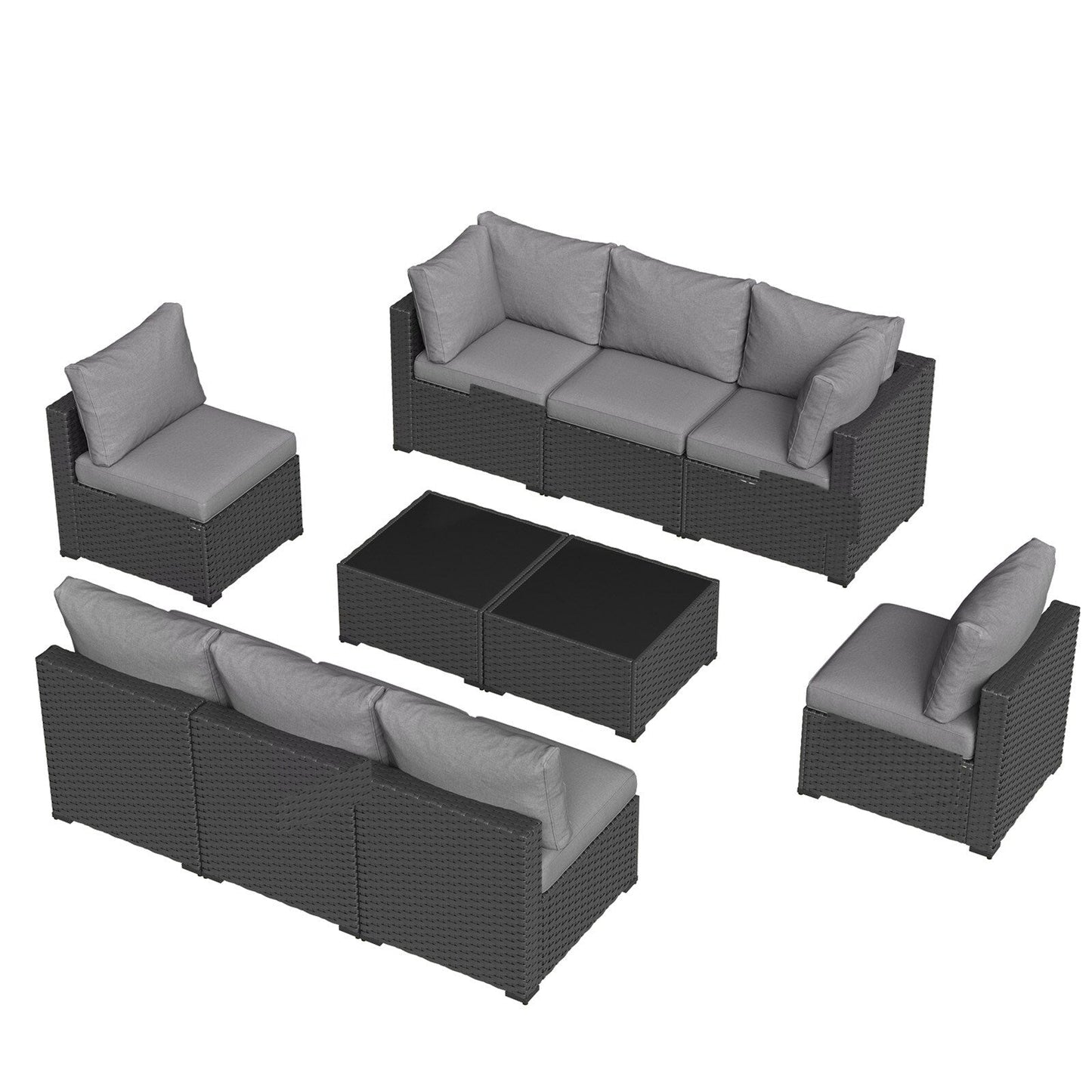 Wicker Rattan Patio Sectional Sofa Set