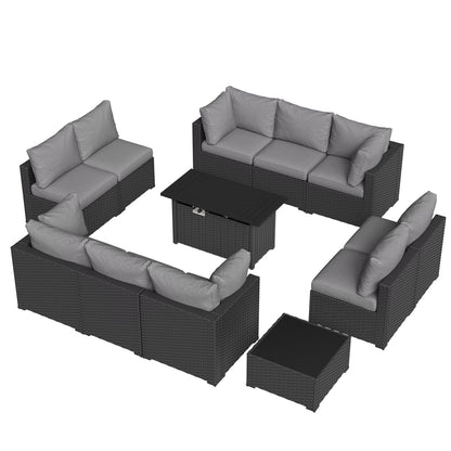 Wicker Rattan Patio Sectional Sofa Set