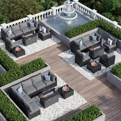 Wicker Rattan Patio Sectional Sofa Set