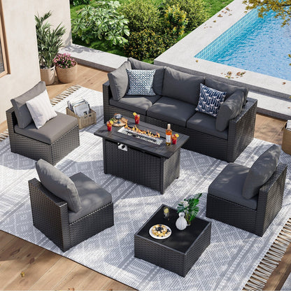 Wicker Rattan Patio Sectional Sofa Set