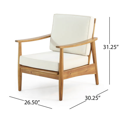 Willowbrook Outdoor Acacia Wood 4 Seater Chat Set by Christopher Knight Home