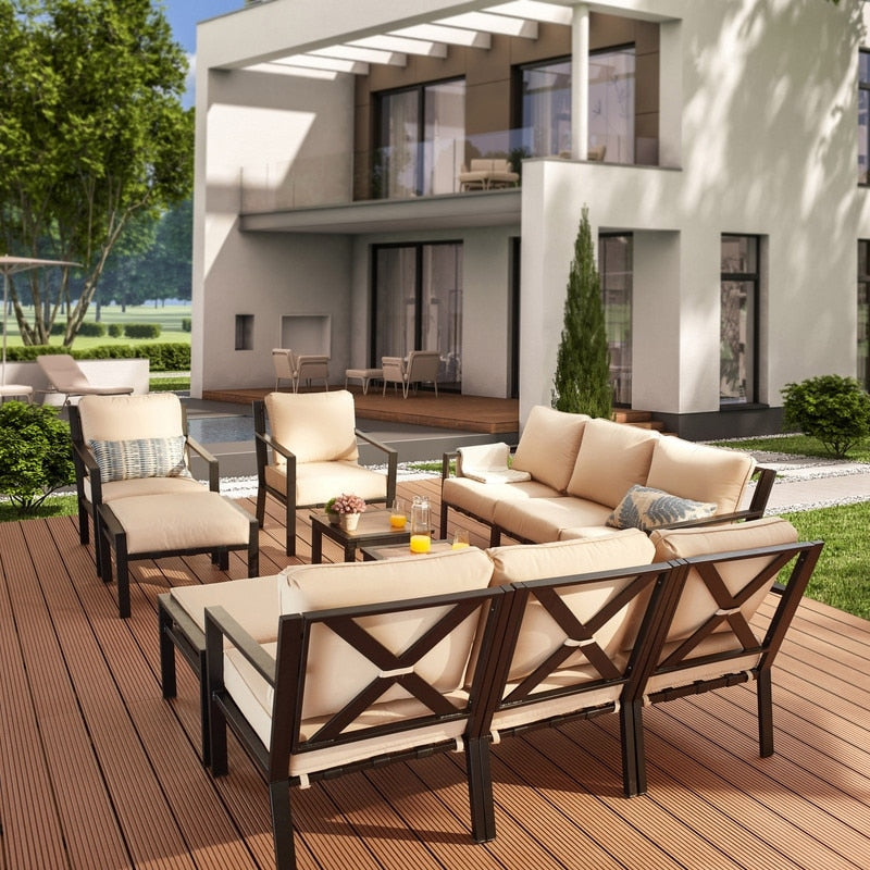 Patio Festival X-Back 12-Piece Outdoor Sofa Set