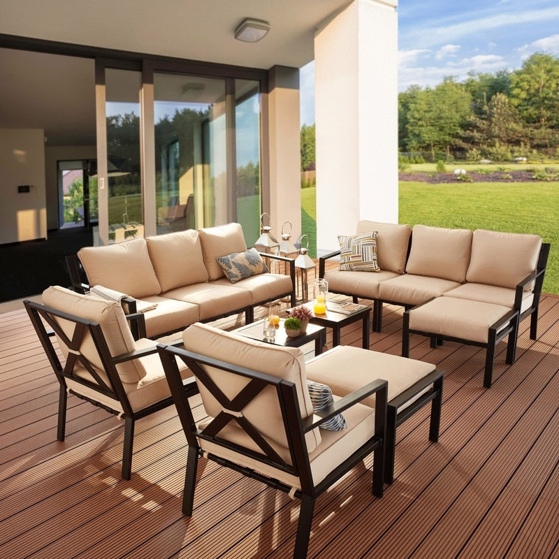 Patio Festival X-Back 12-Piece Outdoor Sofa Set
