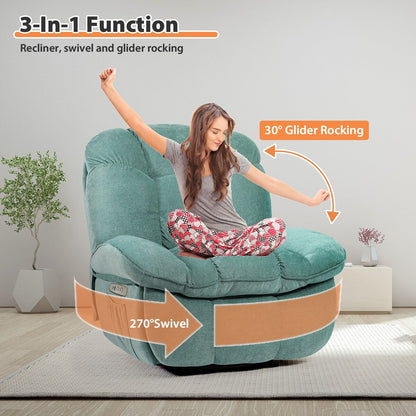 XINMICS Power Recliner Chair, Massage Chair Recliner with Heated, Modern Swivel Rocking Recliner Chairs for Adults with USB