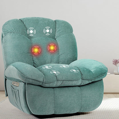 XINMICS Power Recliner Chair, Massage Chair Recliner with Heated, Modern Swivel Rocking Recliner Chairs for Adults with USB