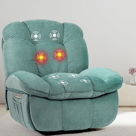 XINMICS Power Recliner Chair, Massage Chair Recliner with Heated, Modern Swivel Rocking Recliner Chairs for Adults with USB