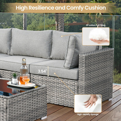 XIZZI 10-piece Patio Furniture Outdoor Seating Set with Fire Table