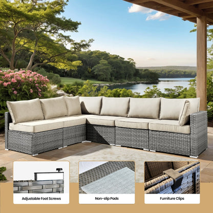 XIZZI 10-piece Patio Furniture Outdoor Seating Set with Fire Table