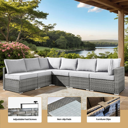 XIZZI 10-piece Patio Furniture Outdoor Seating Set with Fire Table