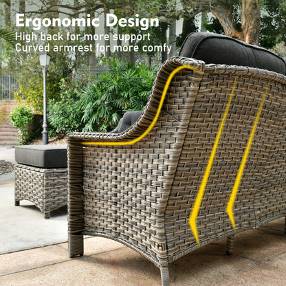 XIZZI 6-piece High-back Outdoor Seating Furniture Set with Swivel Chair
