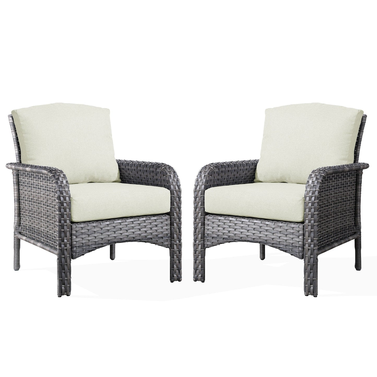 XIZZI Outdoor Patio Furniture Wicker Chair Set (Set of 2)