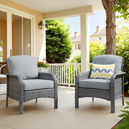 XIZZI Outdoor Patio Furniture Wicker Chair Set (Set of 2)