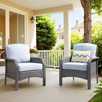 XIZZI Outdoor Patio Furniture Wicker Chair Set (Set of 2)