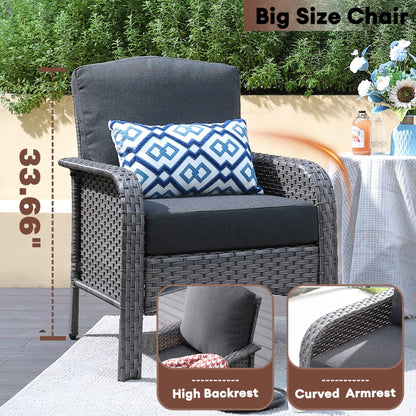 XIZZI Outdoor Patio Furniture Wicker Chair Set (Set of 2)