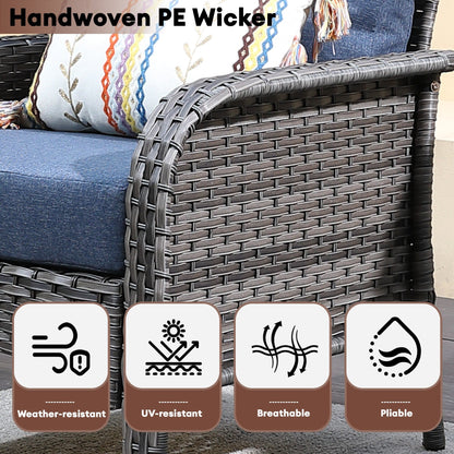 XIZZI Outdoor Patio Furniture Wicker Chair Set (Set of 2)