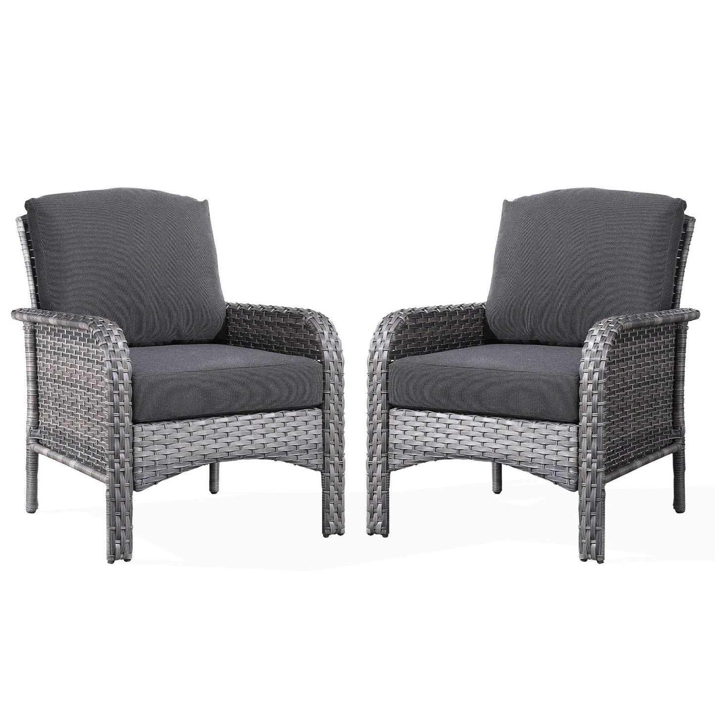 XIZZI Outdoor Patio Furniture Wicker Chair Set (Set of 2)