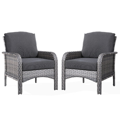 XIZZI Outdoor Patio Furniture Wicker Chair Set (Set of 2)