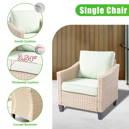 XIZZI 5-piece Outdoor Patio Furniture Rattan Wicker Conversation Sofa Set