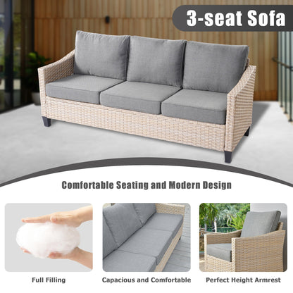 XIZZI 5-piece Outdoor Patio Furniture Rattan Wicker Conversation Sofa Set