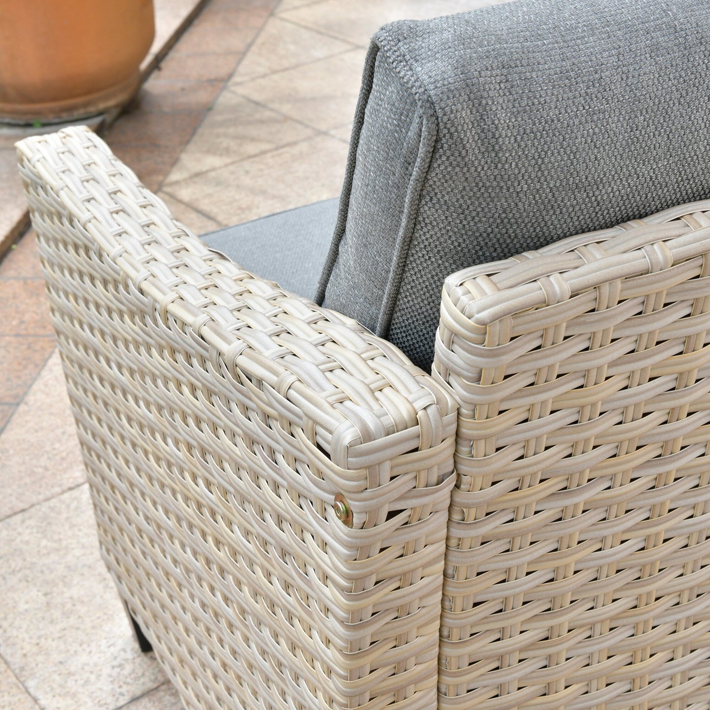XIZZI 5-piece Outdoor Patio Furniture Rattan Wicker Conversation Sofa Set