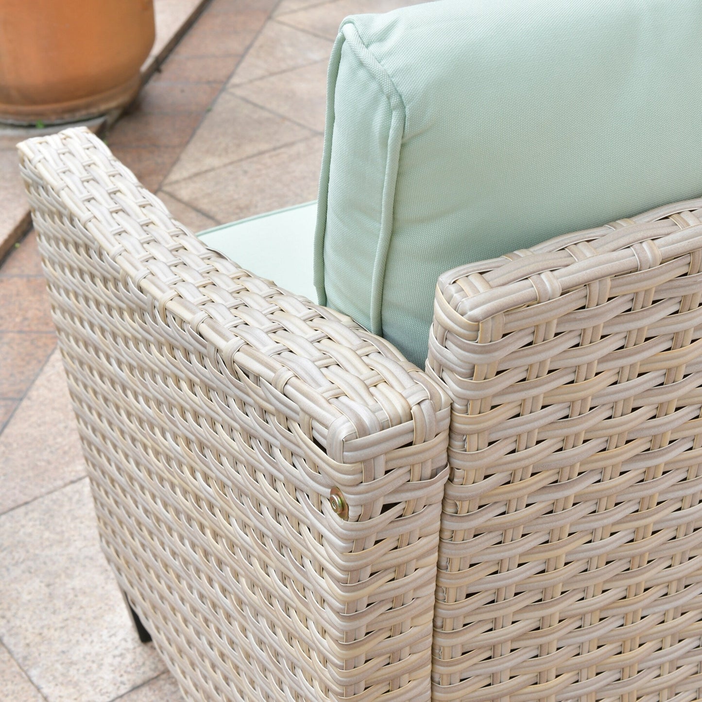 XIZZI 5-piece Outdoor Patio Furniture Rattan Wicker Conversation Sofa Set