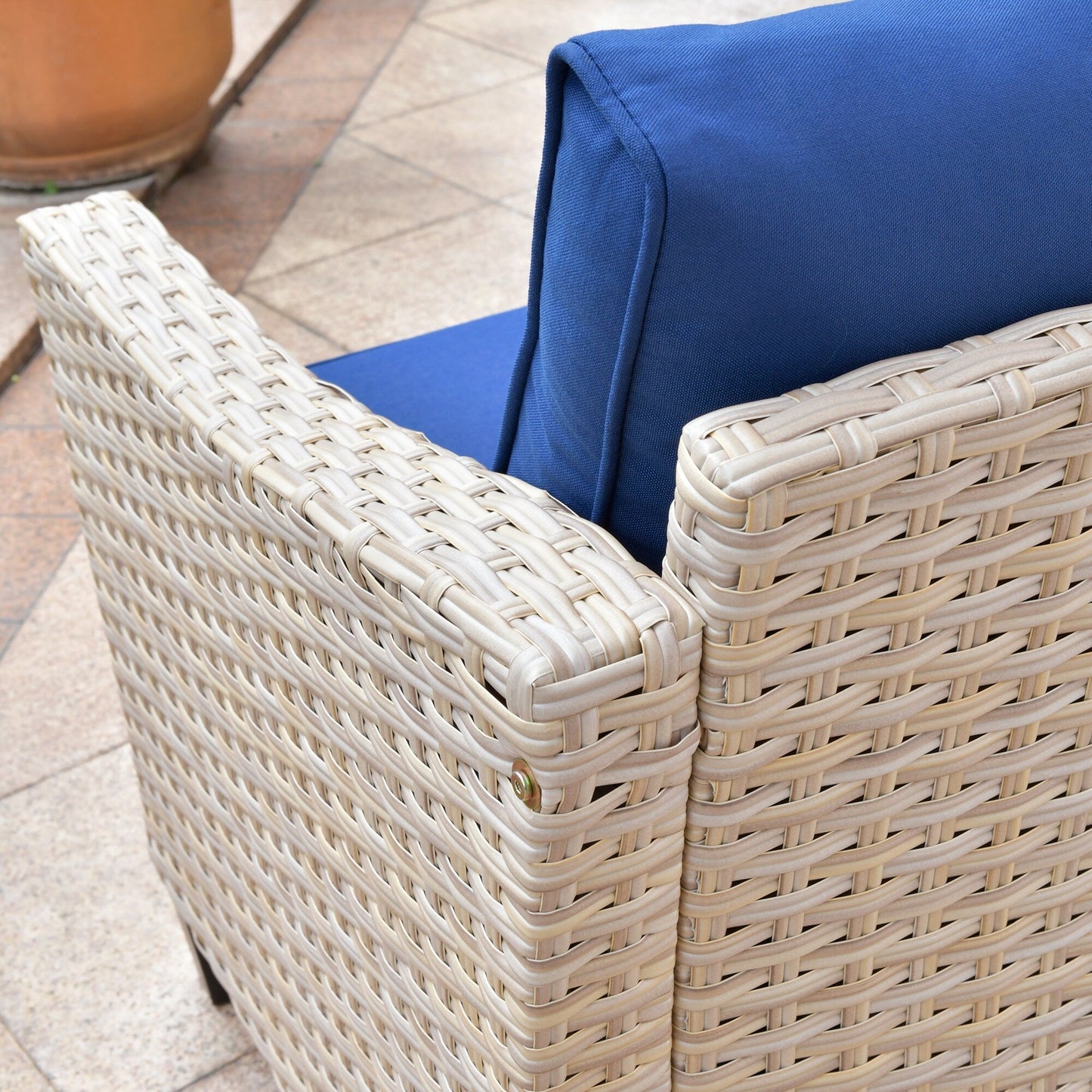 XIZZI 5-piece Outdoor Patio Furniture Rattan Wicker Conversation Sofa Set