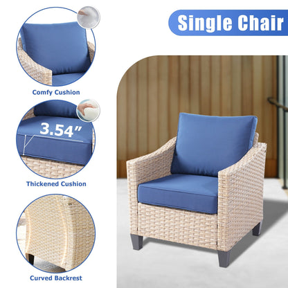 XIZZI 5-piece Outdoor Patio Furniture Rattan Wicker Conversation Sofa Set