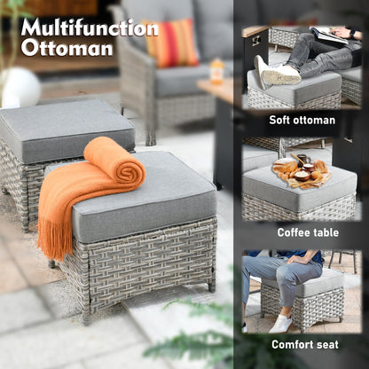 XIZZI 6-piece High-back Outdoor Seating Furniture Set with Swivel Chair