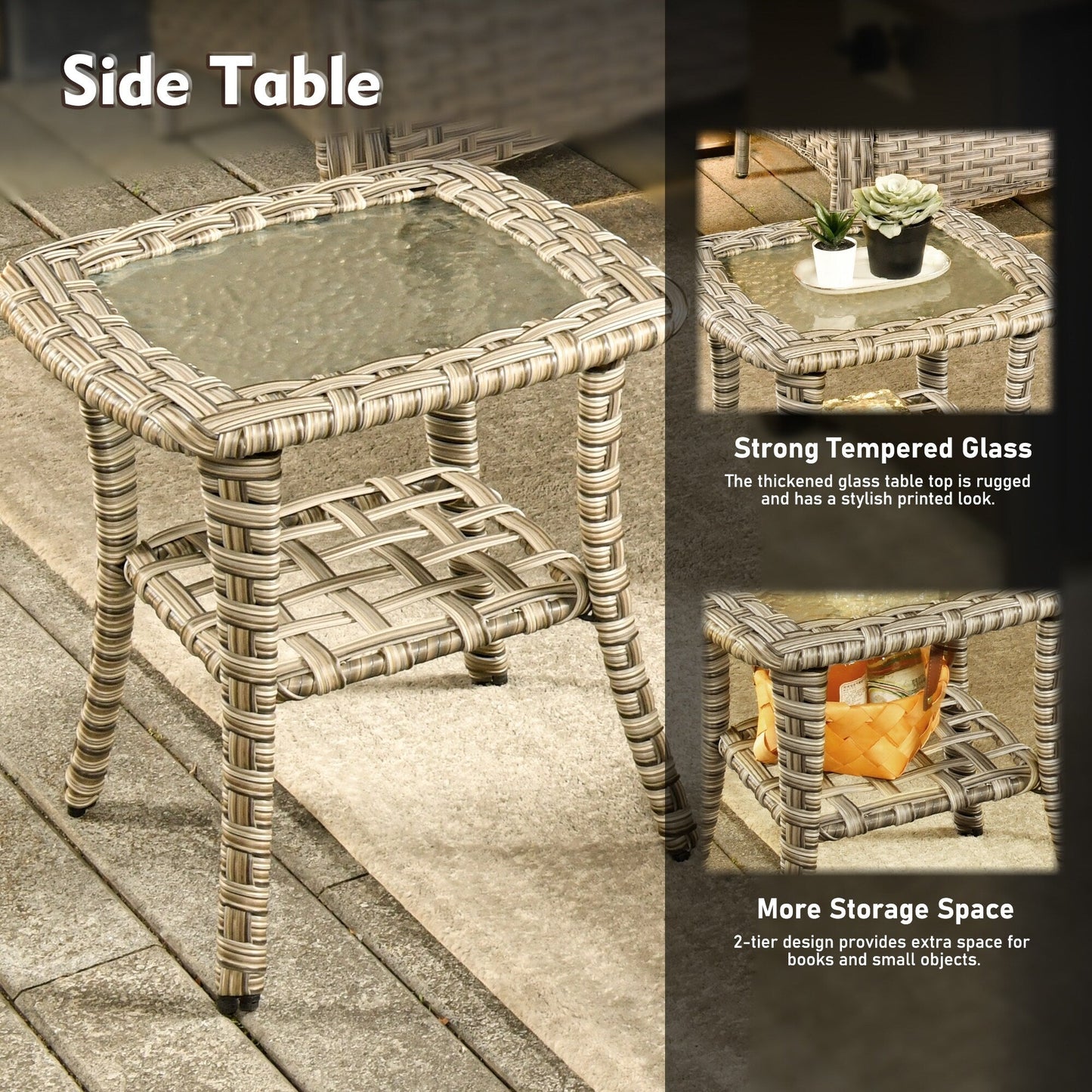 XIZZI 6-piece High-back Outdoor Seating Furniture Set with Swivel Chair