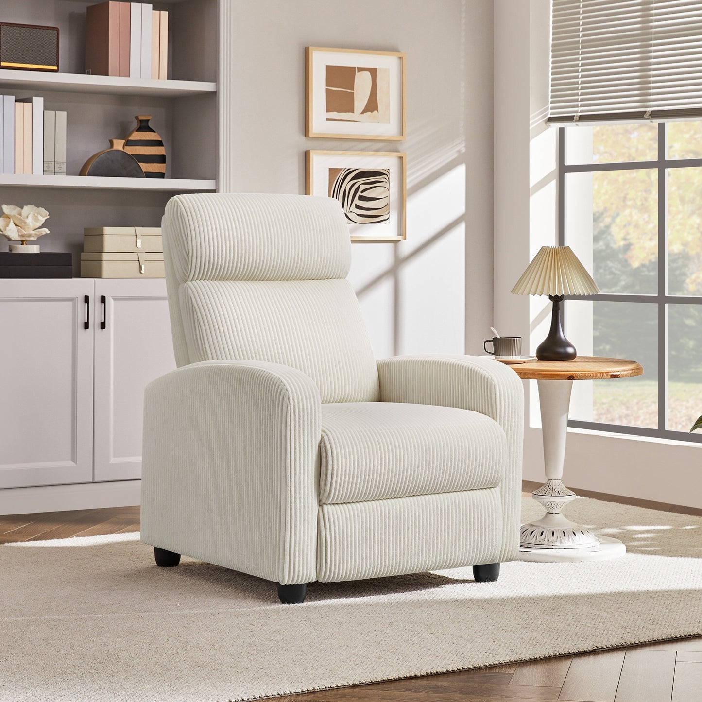 Yaheetech Adjustable Modern Upholstered Recliner Chair with Pocket Springs for Living Room